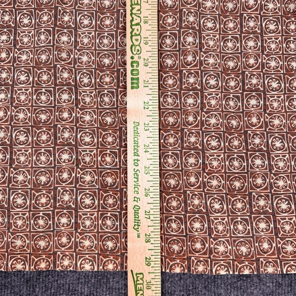 Tori Richard Shirt Mens Medium Brown Cotton Lawn Geometric Button Up Hawaiian - Picture 7 of 9